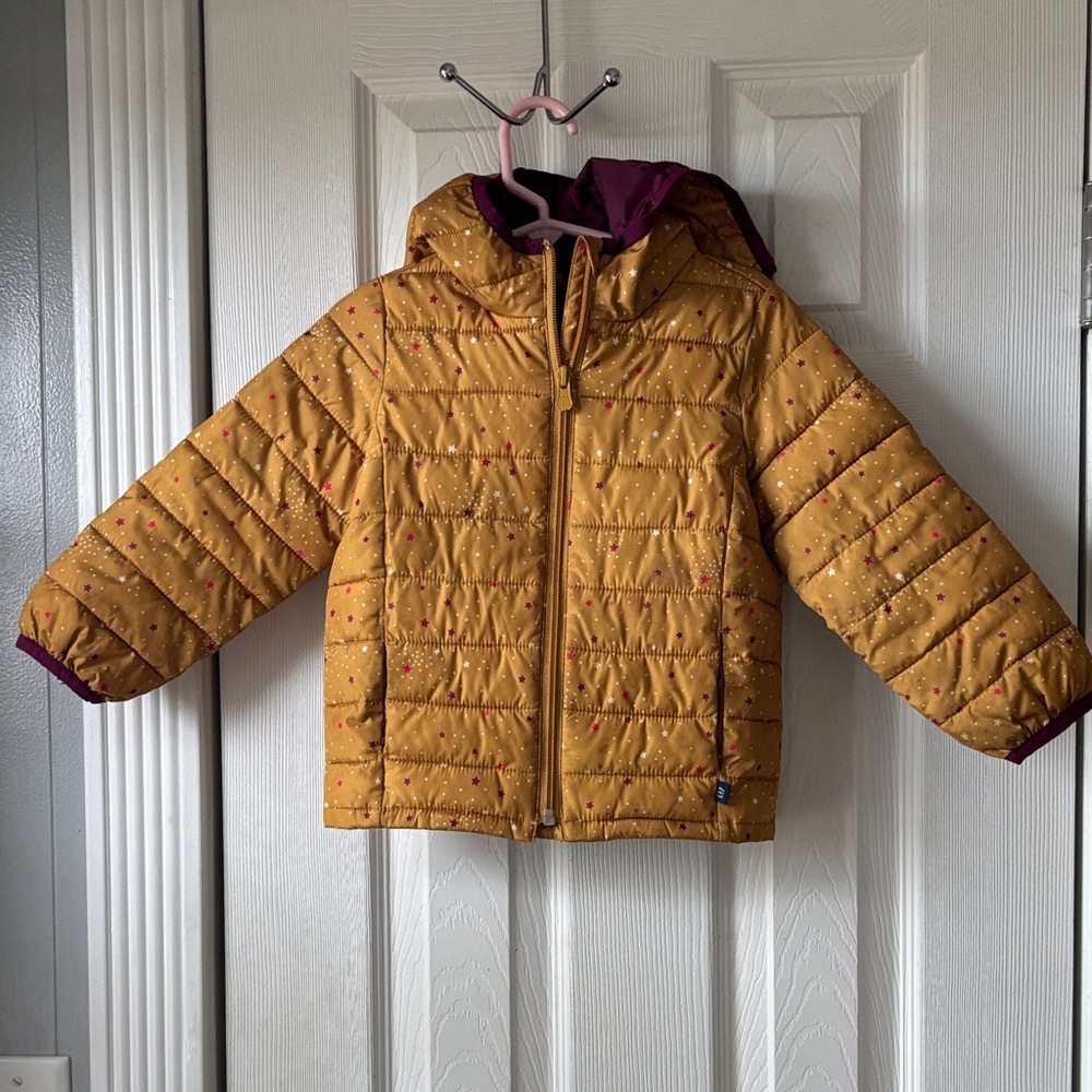 GAP Kids Yellow Puffer Jacket with Hood